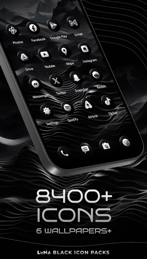 Luna Black Icon Pack