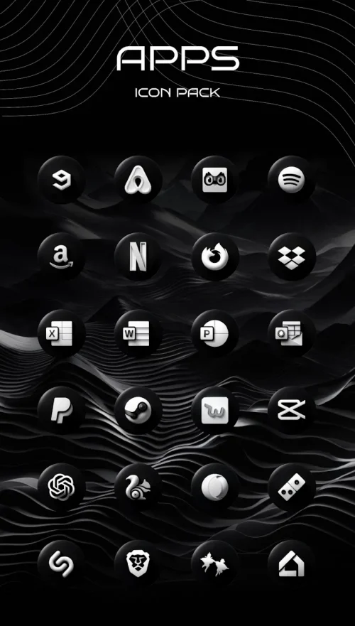 Luna Black Icon Pack