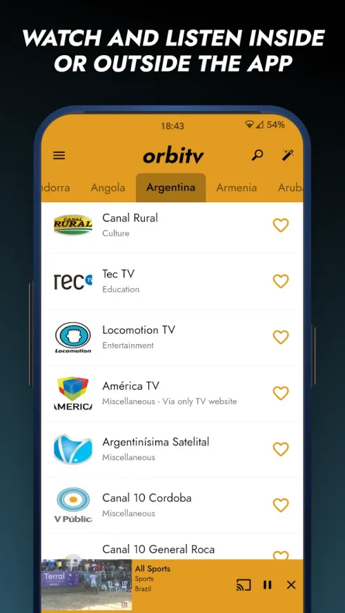 Orbitv: World TV Channels