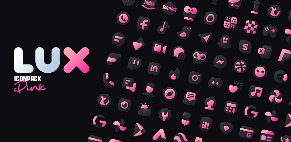 Pink IconPack : LuX (Lux Pink)