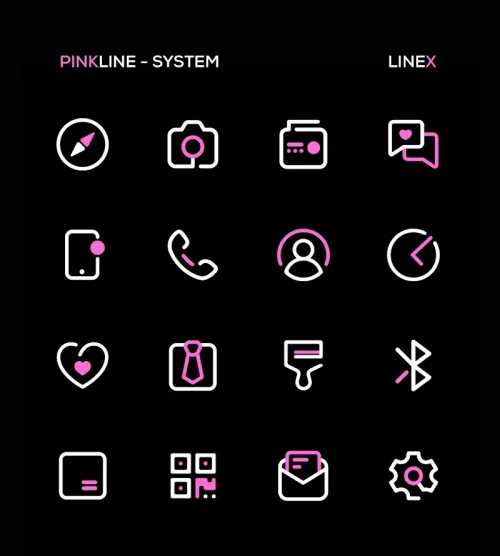 PinkLine Icon Pack :LineX Pink