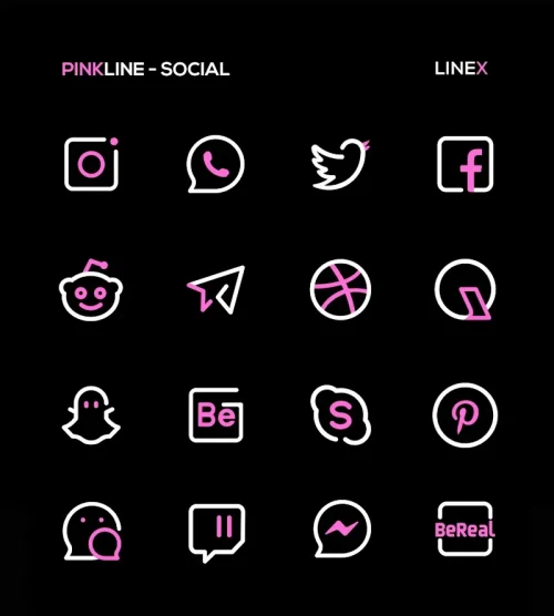 PinkLine Icon Pack :LineX Pink