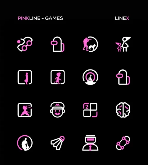 PinkLine Icon Pack :LineX Pink