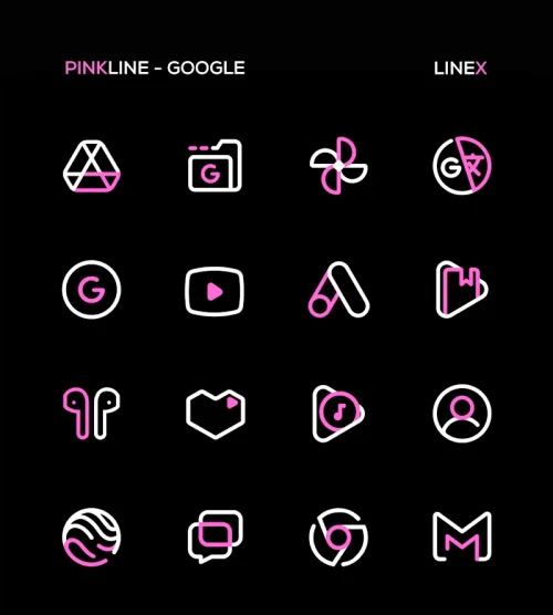 PinkLine Icon Pack :LineX Pink