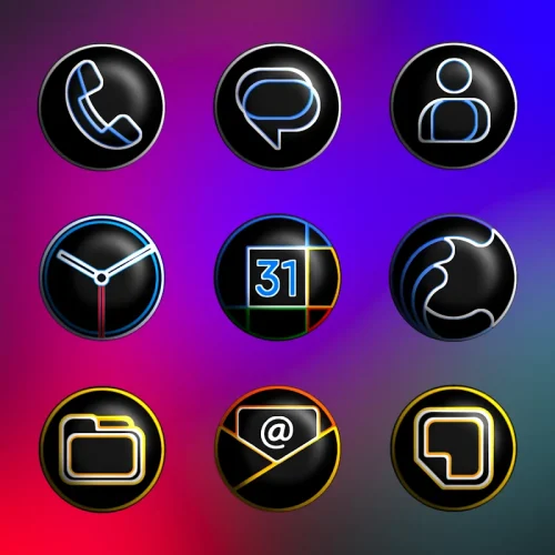 Pixly Dark 3D – Icon Pack