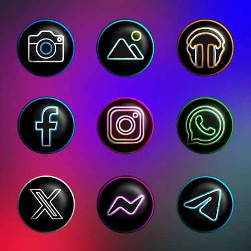 Pixly Dark 3D – Icon Pack