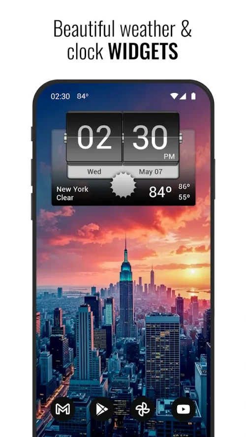 3D Flip Clock & Weather