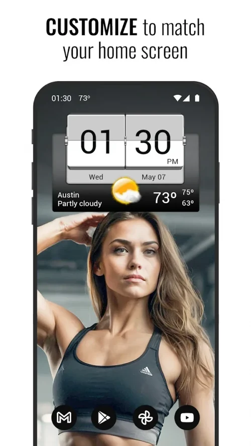 3D Flip Clock & Weather