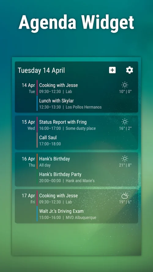 Event Flow Calendar Widget