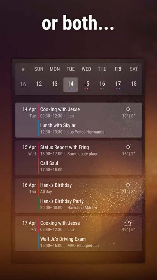 Event Flow Calendar Widget