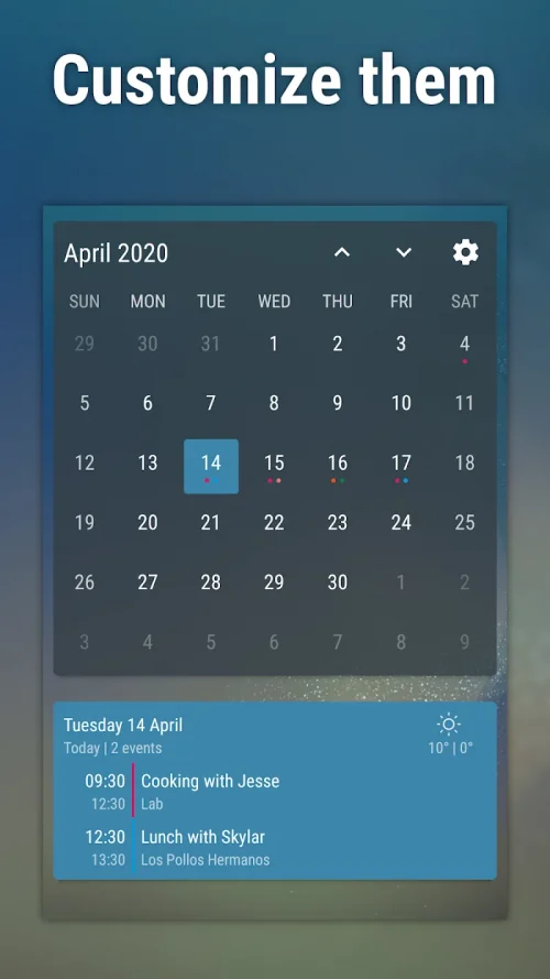 Event Flow Calendar Widget