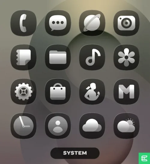OneGlass (Dark) – Icon Pack
