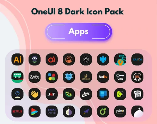 OneUI 8 Dark Icon Pack