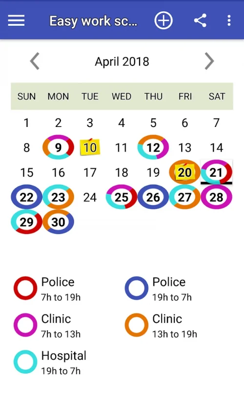 Easy work scheduling
