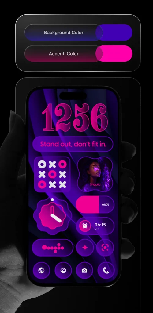 Neon Glass Widgets
