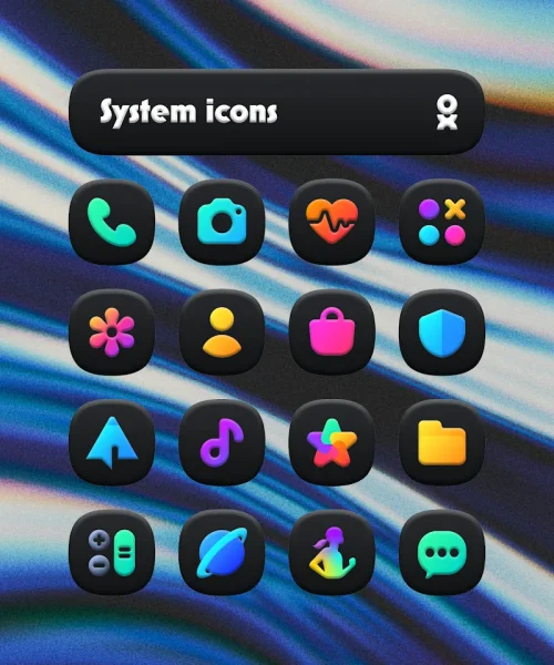 One UI 3D Dark Icon Pack