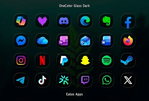 OneColor GlassDark – Icon Pack