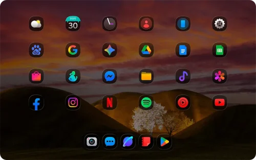 OneColor GlassDark – Icon Pack