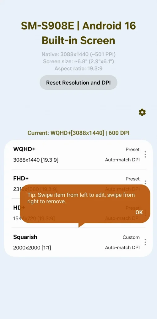 Pixels: Resolution+DPI Changer