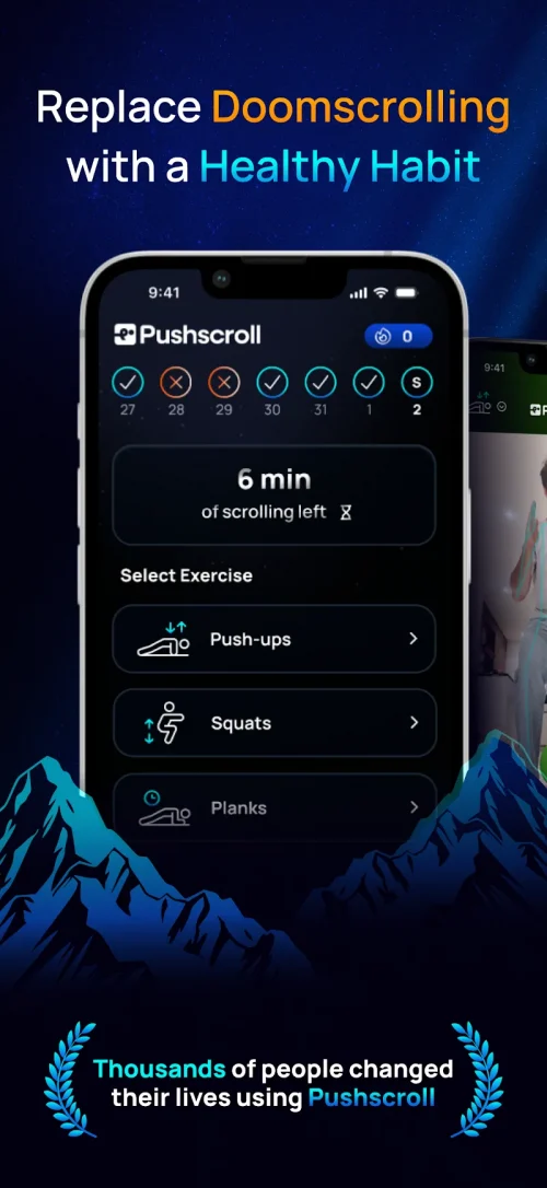 Pushscroll: Screen-Time Gym
