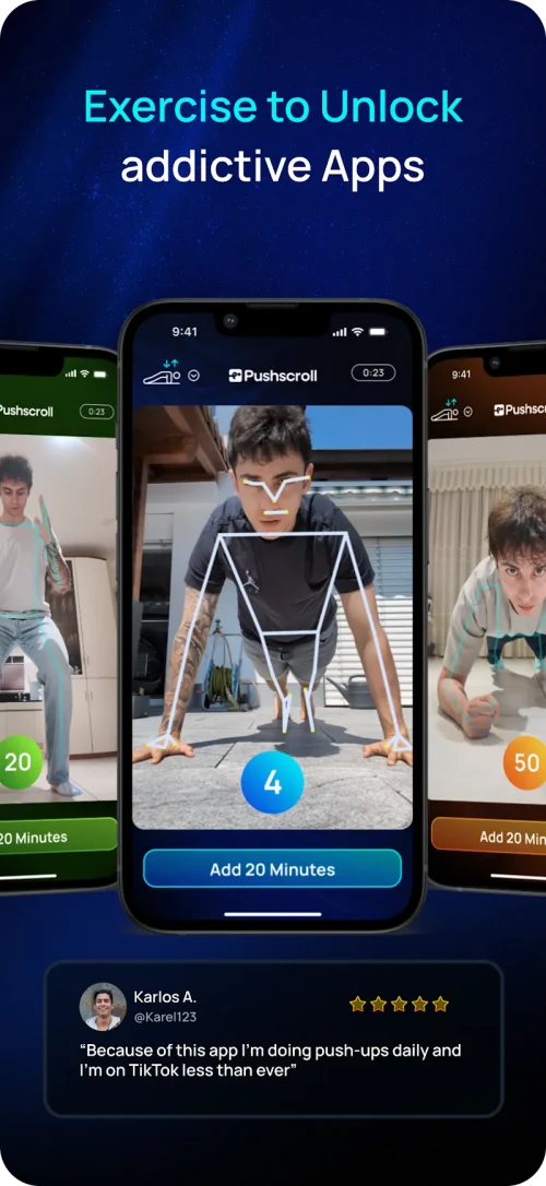 Pushscroll: Screen-Time Gym