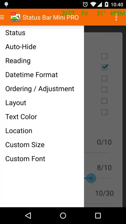 Status Bar Mini Pro