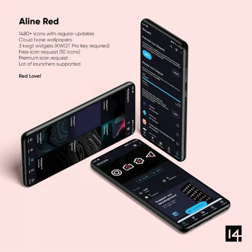 Aline Red: linear icon pack