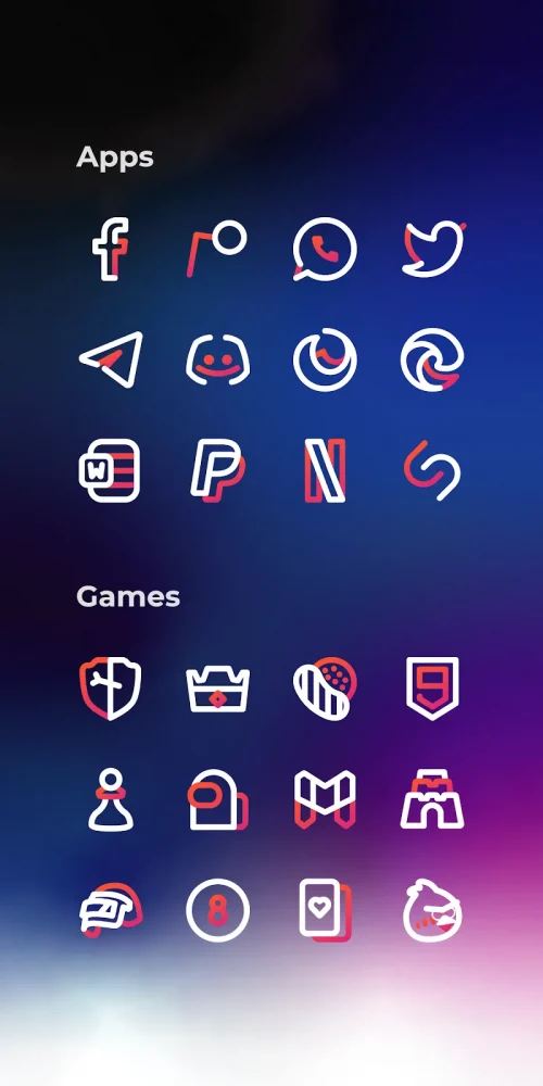 Aline Red: linear icon pack