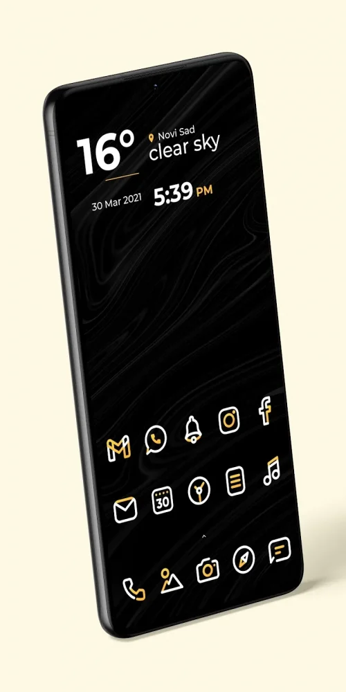 Aline Yellow: linear icon pack