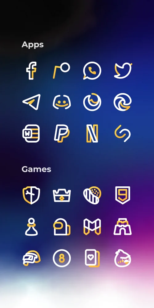 Aline Yellow: linear icon pack