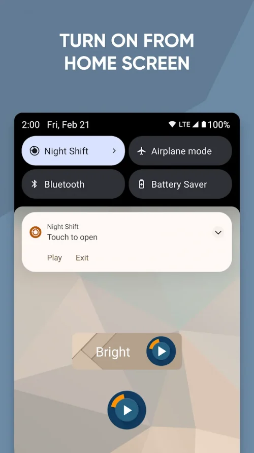 Night Shift: Blue light filter