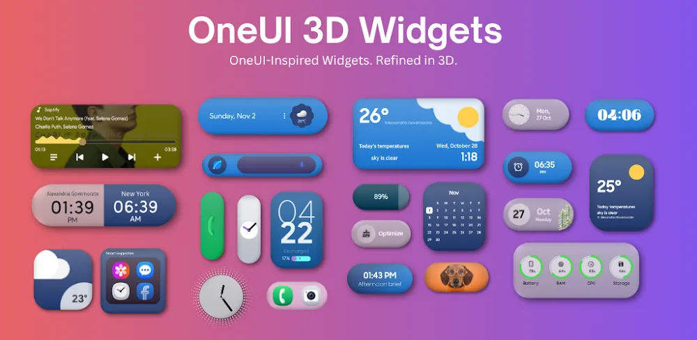 OneUI 3D Widgets