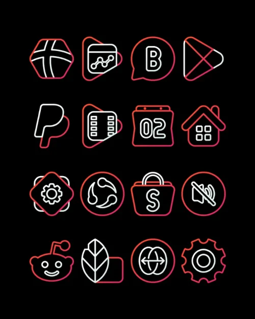 RoseLine Red – Icon Pack