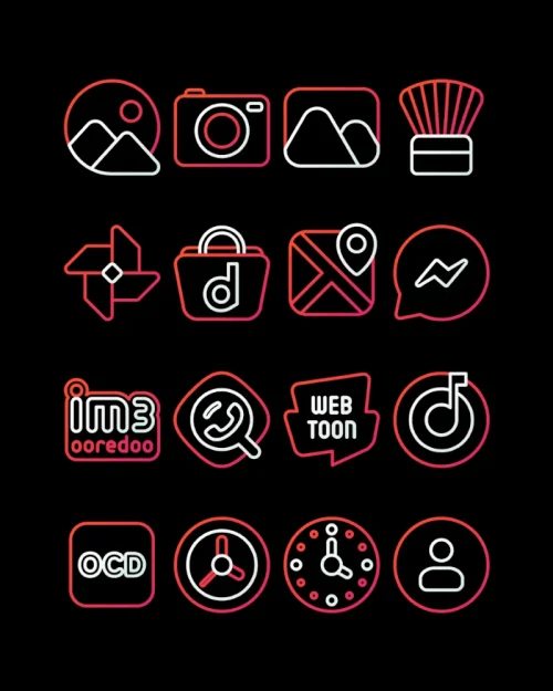 RoseLine Red – Icon Pack