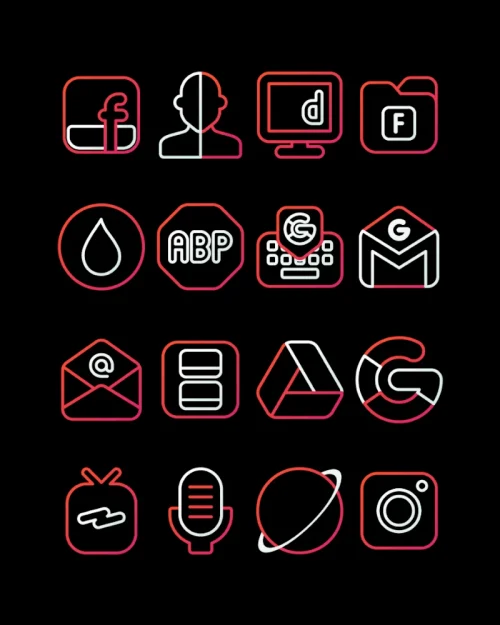 RoseLine Red – Icon Pack
