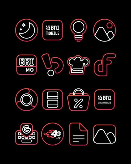 RoseLine Red – Icon Pack