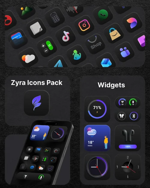 ​Zyra  Icon Pack & Widgets