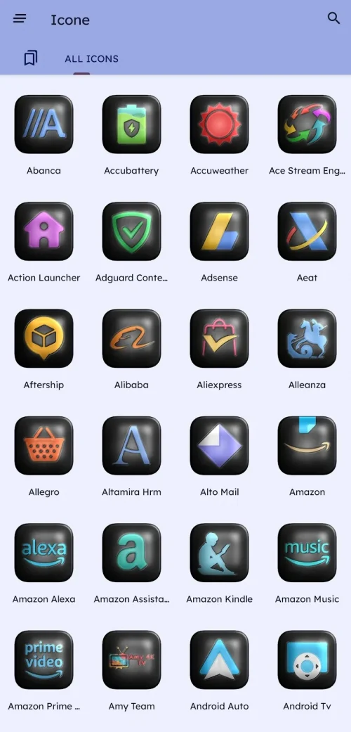 Glossy Dark 3D – Icon Pack