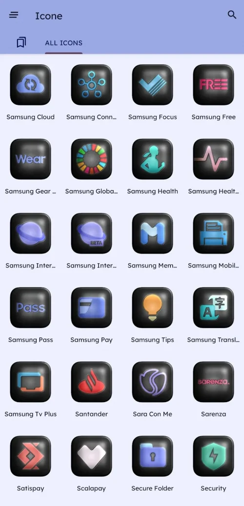 Glossy Dark 3D – Icon Pack