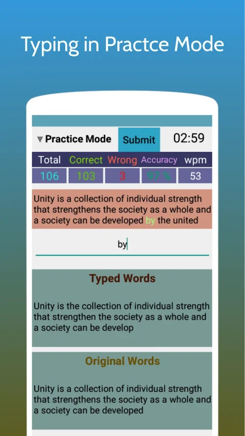 Typing Test App for Exams