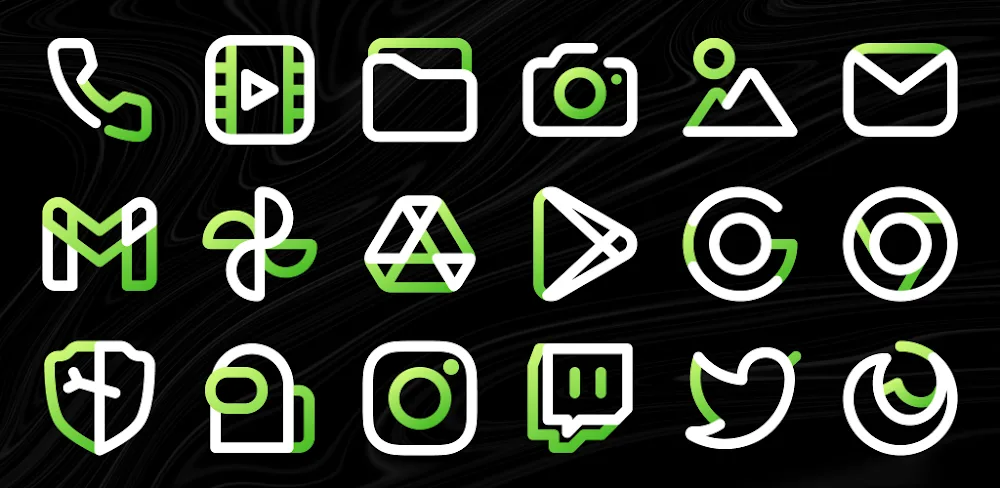 Aline Green: linear icon pack