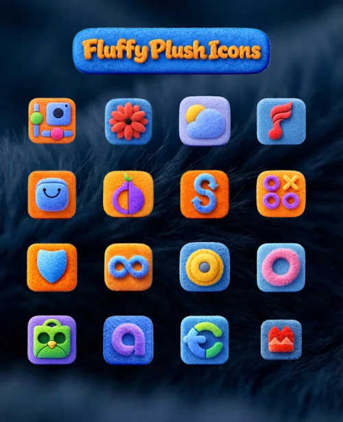 Fluffy 3D Plush Icons