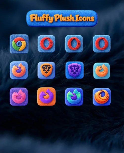 Fluffy 3D Plush Icons