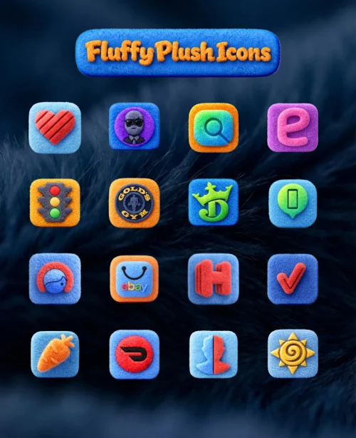 Fluffy 3D Plush Icons