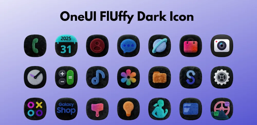 OneUI Fluffy Dark Icons