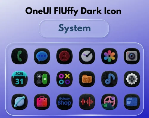 OneUI Fluffy Dark Icons