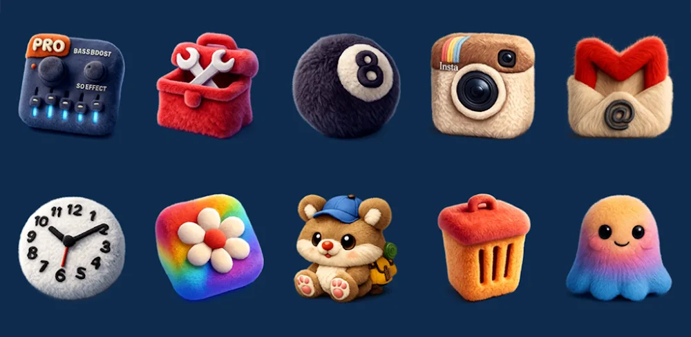 Fluffy 3D – Icon Pack