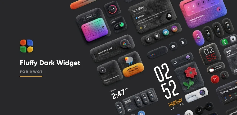 Fluffy Dark Widget