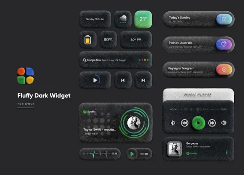 Fluffy Dark Widget