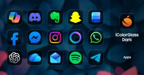 iColorGlass (Dark) – Icon Pack